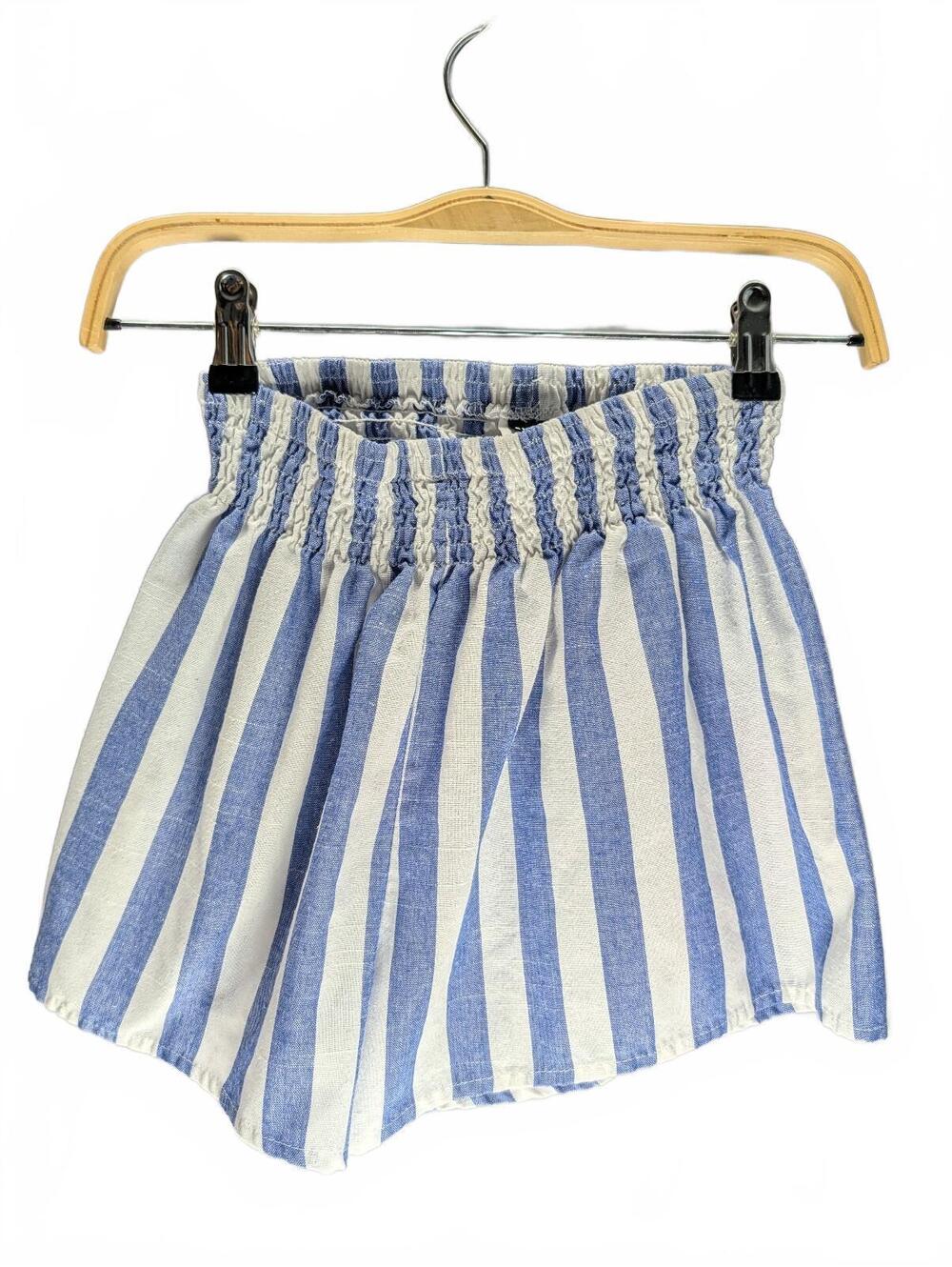 Shein Blue & White Vertical Stripe High Waist Shorts Size XS